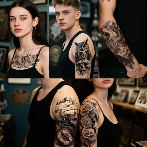 34 Sheets Waterproof Temporary Tattoo Stickers for Adults & Kids