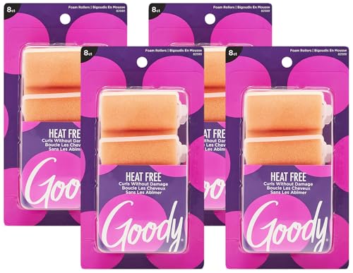 Goody Foam Rollers, X-Large, 8 Count (Pack of 4)