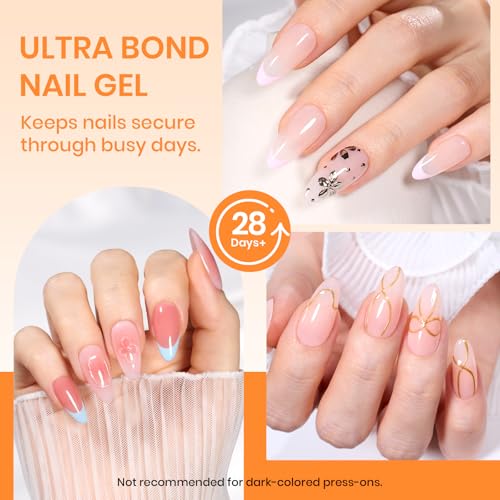 Beetles 2 Pack 20g Solid Nail Glue Gel for Tips - Hands-Free, Long-Lasting Adhesive