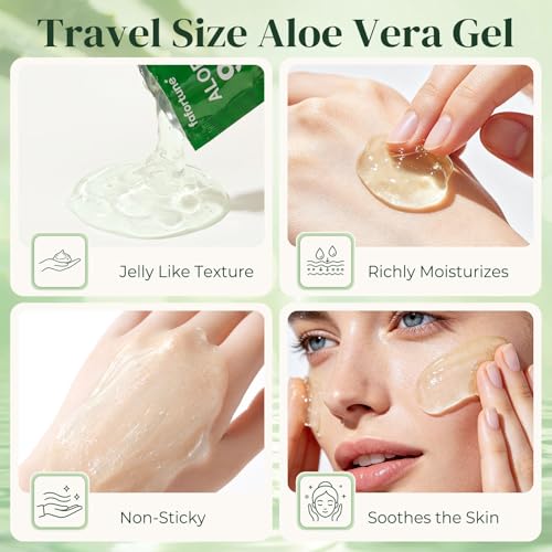 Fafortune 100 Pack Travel Size Aloe Vera Gel 99% Pure Organic, 0.28oz Individually Wrapped