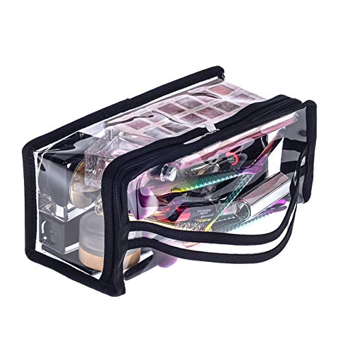 Small Rectangular Clear PVC Makeup Bag Make Up Artist Tool Organizer Pouch Bag Transparent Vinyl Cosmetic Bag Actor Bag with Handle