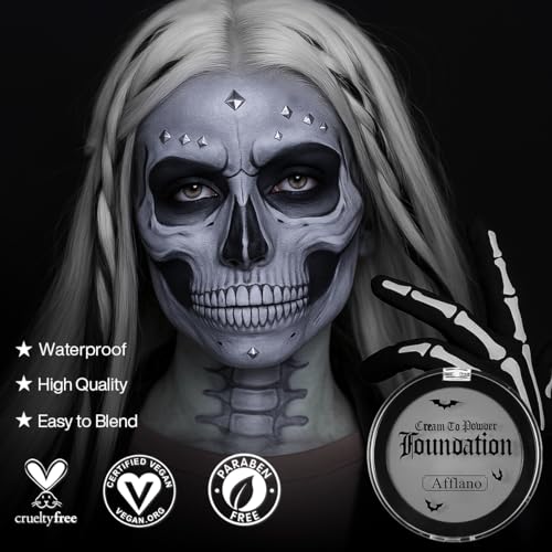Grey Face Paint Foundation - Washable, Non-Toxic Makeup for Halloween & Cosplay