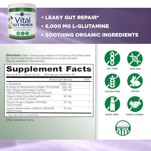 Vital Gut Renew Leaky Gut Powder - L-Glutamine 6000mg
