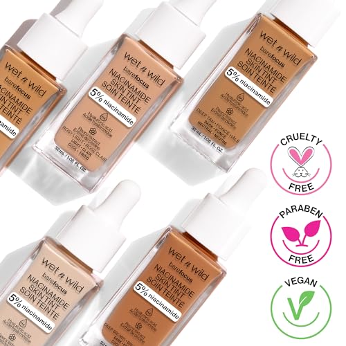 wet n wild Bare Focus Skin Tint - Sheer Coverage, 5% Niacinamide