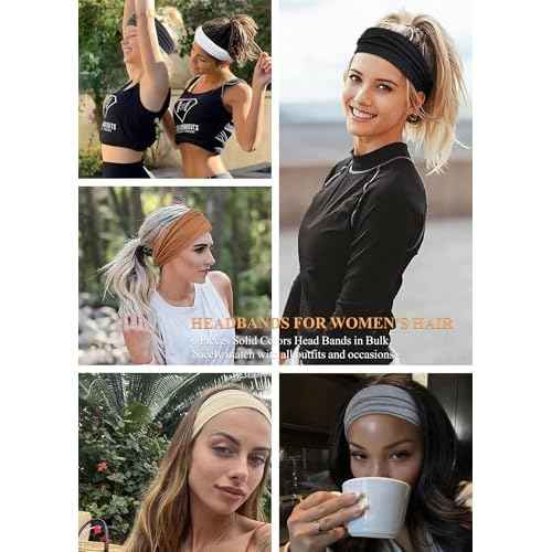 AKTVSHOW Headbands for Women Non-Slip Head Band for Women¡¯s Hair Wide Thick Sweat Hair Bands, Trendy Hair Accessories for Women's Yoga, Workout, and Fashion