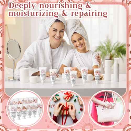 48 Pack Employee Appreciation Team Gifts Bulk Travel Size Hand Cream Inspirational Thank You Gifts Boho Rainbow Hand Lotion Bulk for Teachers Day Christmas Staff Employees Coworkers Women