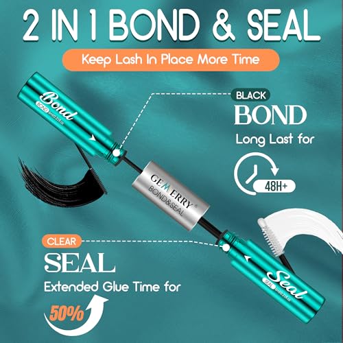 GEMERRY Waterproof Lash Bond & Seal - Strong Hold 12ml for Sensitive Eyes
