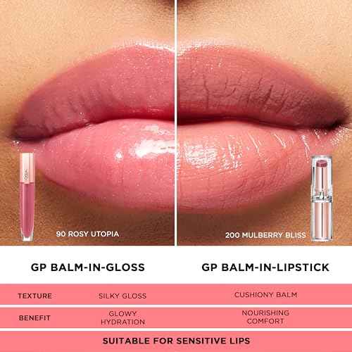 L'Oreal Paris Glow Paradise Hydrating Tinted Lip Balm-in-Gloss with Pomegranate Extract & Hyaluronic Acid, Ultra-Gentle, Non-Sticky Formula, Mademoiselle Mauve, 0.23 fl oz