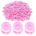 300 Pcs Glue Rings Smart Glue Holder for Eyelash Extensions, Easy Fanning Glue Cups for Volume Lashes, Pink