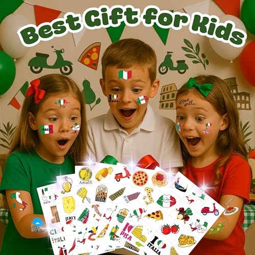 Italian Temporary Tattoos 96 PCS Party Favors