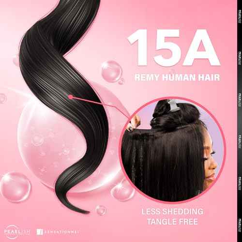 Sensationnel Pearlish bundle human hair - euro body deep pearl conditioned 15a soft remy beauty supply sew in or glue on bundles (14 Inch, NATURAL)
