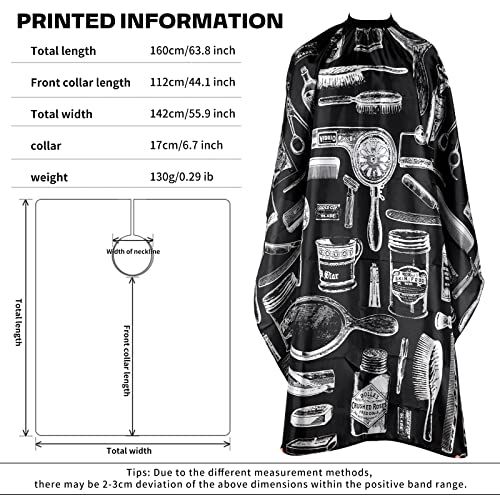 AIHOPESTO Black Waterproof Barber Cape for Men - 63.8 x 55.9 Inches, Hair Cutting & Styling Cape