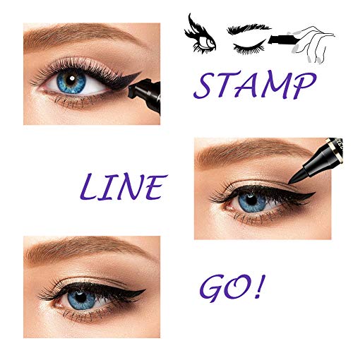 iMethod Eyeliner Stamp - iMethod 2 Pens Winged Eyeliner Stamp, Perfect Wing Cat Eye Stamp, Long Lasting Liquid Eye Liner, Waterproof & Smudgeproof Makeup