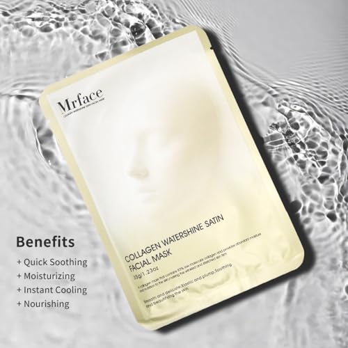 MrFace Night Collagen Hydrogel Facial Mask, Which can Create Glass Glossy Skin, Reduce Acne, Shrink Pores and Tighten - Enhance Elasticity, Moisturize and Moisturize Korean Facial Mask 1pack 35g x 5ea