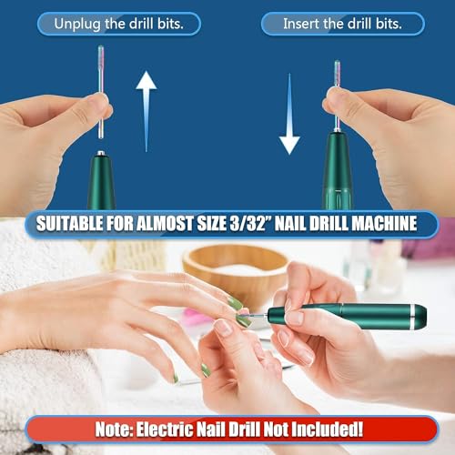 21pcs Nail Drill Bit Set - 3/32 Inch Ceramic Nail Tools for Manicure & Pedicure