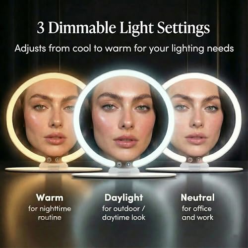 Fancii Abigail 8" LED Makeup Mirror, Rechargeable Travel Vanity