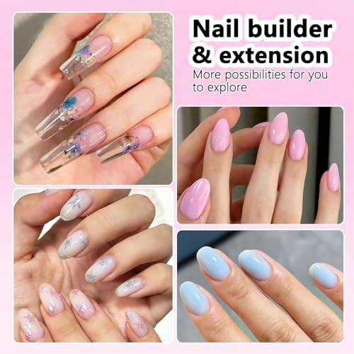 Fcozpjk Builder Gel for Nails 4Colors Thickening Nail Clear Milky