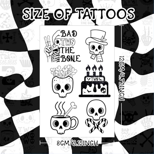 Bad Two the Bone Temporary Tattoos - 24 Sheets Rock Party Stickers