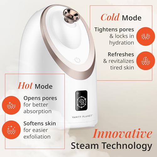 Vanity Planet Senia Hot and Cold Facial Steamer | 6-Mode Smart Steam