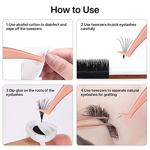Pretty memory Volume Lash Tweezers,Stainless Steel Eyelash Extension Tweezers, Professional Precision Mega Curved Angled Tweezer, Rose Gold