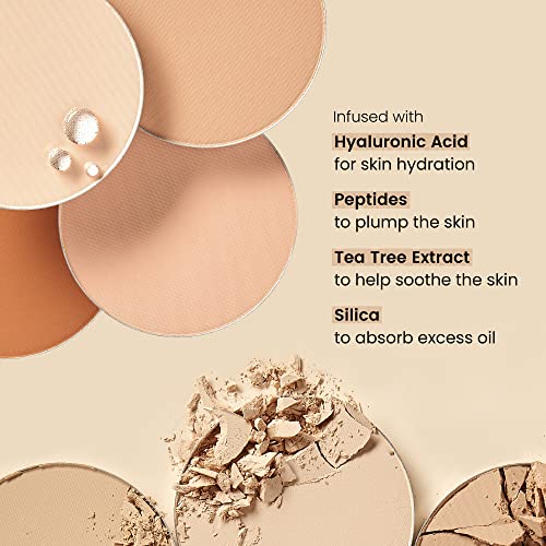 JOAH Perfect Complexion Cashmere Powder Foundation, Medium Face Coverage, Matte Finish, Korean Makeup, Compact Design For Oily & All Skin Types, 16 Hour Wear, Deep with Neutral Undertones