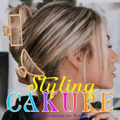 CAKURE Gold Claw Clips Metal Medium Claw Hair Clips Geometric Hair Claws Hair Accessories for Women