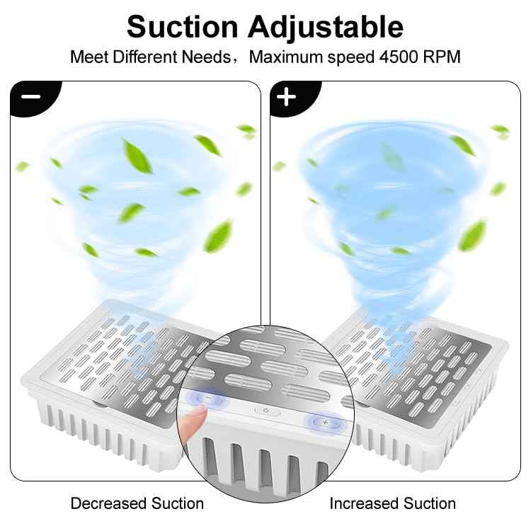 wenxintek Dust Collector for Nails,Built-in Desktop Nail Vacuum Cleaner,Powerful Suction Dust Fan,Adjustable Speed,Professional Dust Collector for Nails Tech Acrylic Gel Polishing Manicure Pedicure