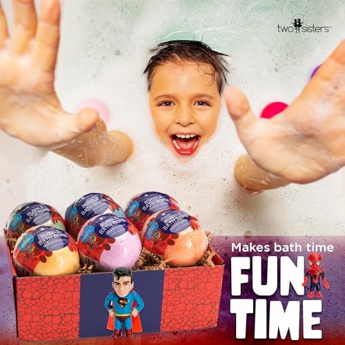 Superhero Bath Bombs with Surprise Toys - 6 Pack, Fruity Scent