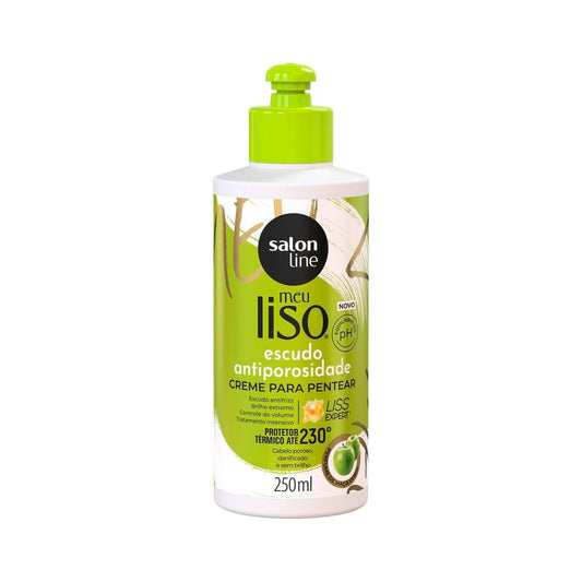 Salon Line - Linha Meu Liso (Escudo Antiporosidade) - Creme para Pentear 240 Ml - (My Straight (Anti-porosity shield) - Combing Cream 8.12 Fl Oz)