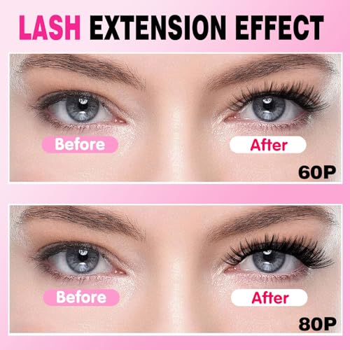 Eyelash Extension Kit 167pcs DIY Individual & Cluster Lashes 8-16mm D Curl