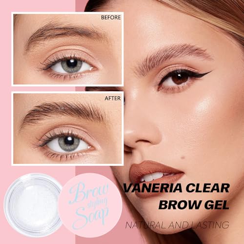 VANERIA Clear Eyebrow Gel with Dual Brush - Waterproof Brow Soap 14g
