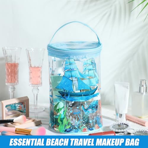 Sanwuta Sailboat Clear Toiletry & Makeup Bag Waterproof Travel Organizer