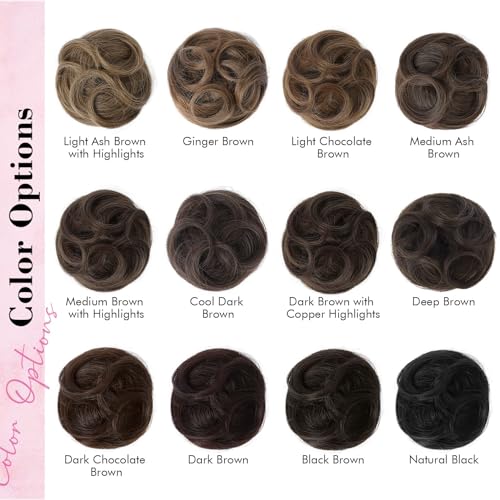REECHO Space Bun Hair Clips - 2 Pack Claw Clip Messy Bun Extensions