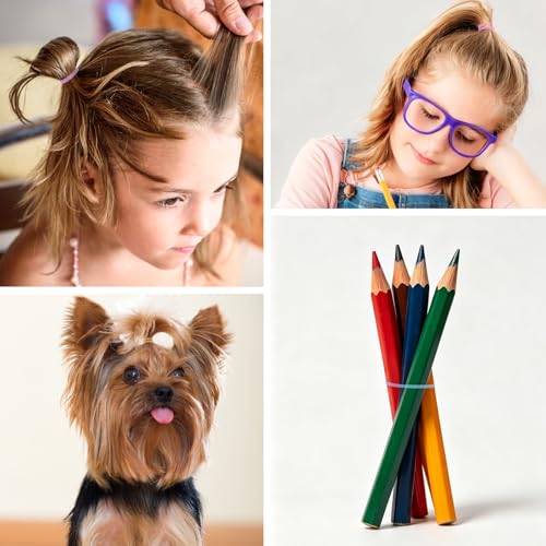 KANPRINCESS 1000pcs Mini Hair Rubber Bands - Soft Elastic Ties for Kids