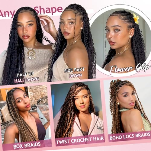 FONFUNY Human Braiding Hair 120g Boho Deep Wave 14 Inch Curly No Weft for Knotless & Bohemian Styles