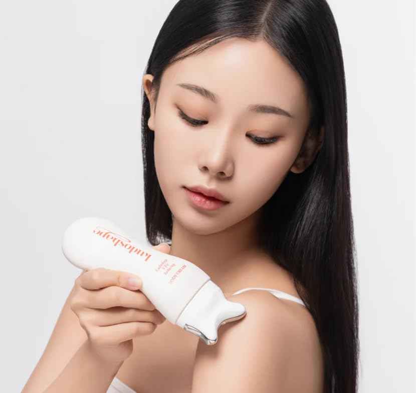 Kudoshape S-Fit Reducing Body Cream 145ml (4.9 fl. oz) – Moisturizing Body Lotion with Massage Roller | BHA & Natural Extracts for Smoother, Toned-Looking Skin | Korean Skincare