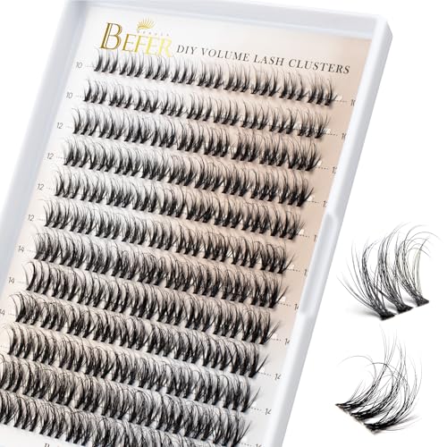 BEFER 3D Curl Lash Clusters - 108 Pcs DIY Eyelash Extensions