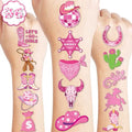 96 PCS Cowgirl Temporary Tattoos for Kids Birthday Party
