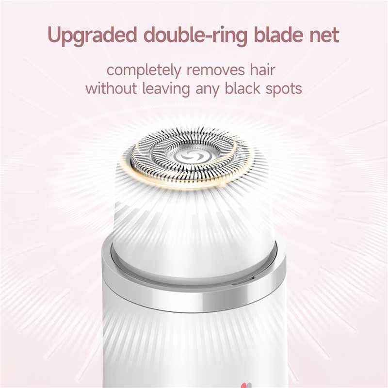 Bikini Trimmer for Women Electric Razors for Women, Double Head Dual Purpose, IPX7 Waterproof Hair Razor, Ceramic Blade Hair Trimmer Wet & Dry Use, Painless Electric Shaver for Facial and Body