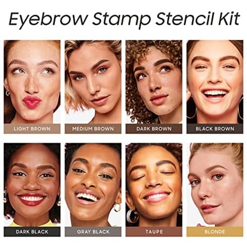 Eyebrow Stamp Kit with 24 Stencils & Brush - Waterproof