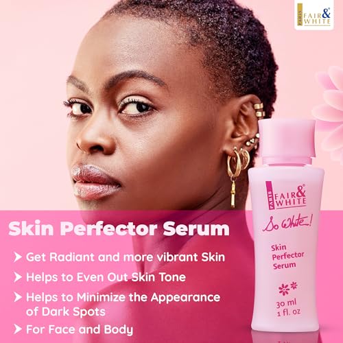 FAIR & WHITE So White Skin Brightening Serum 30ml - For Face, Elbows Knees, Feet - with Kojic Acid and Castor Oil