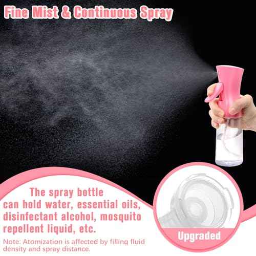Spray Bottle For Hair,Continuous Water Mister for Hairstyling, Salons, Cleaning, Plants,Essential Oil Scents,Ultra Fine Mist Sprayer,6.8 OZ /200 ML-pink(Christmas Gifts)