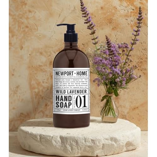 Newport Home Hand Soap, Wild Lavender and Rosemary Mint, 21.5 fl oz, Set of 4, Home and Body Co