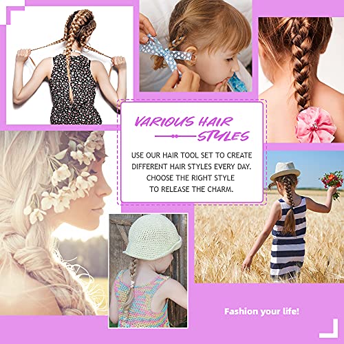 Hair Loop Tool Set for French Braid Styling - Purple Variation