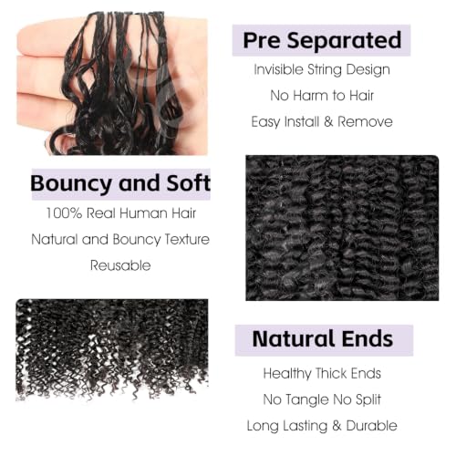 OQ Afro Curly Feather Crochet Human Hair 18 Inch