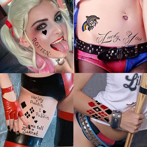 5 Sheets Halloween Temporary Tattoos - Joker Face Design