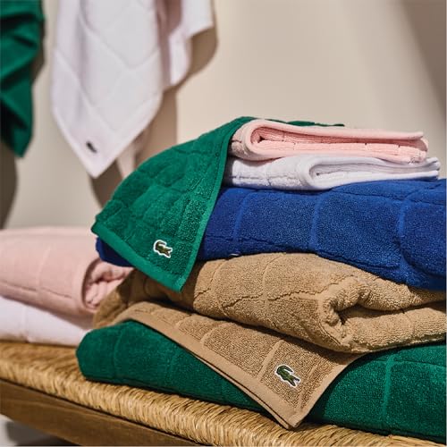 Lacoste Croc Scale 100% Cotton Towels ? Highly Absorbent & Quick Drying, Premium Super Soft Bath Towel, Bathroom Essential, Gift for All Occasions, Machine Washable, Surf Blue, 13" x 13" Wash Cloth