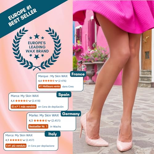 ? Hard Wax Beads Refill Bag for Hair Removal, 0.88 lb, Hypoallergenic & Rosin-Free Stripless Wax for Sensitive Skin, Coarse Hair, Bikini Brazilian, Face, Underarms, Legs, Chest ? Rose