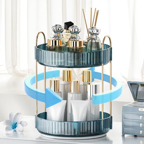 360° Rotating Makeup Organizer - Large Capacity Vanity Storage Rack