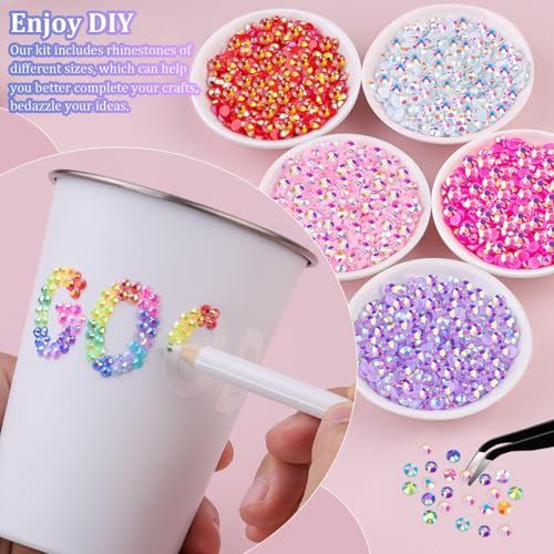 TINKRSTUFF Multicolored Jelly Rhinestones Kit 3mm & 5mm Flatback Gems for DIY Crafts & Nail Art - 2 Large Boxes